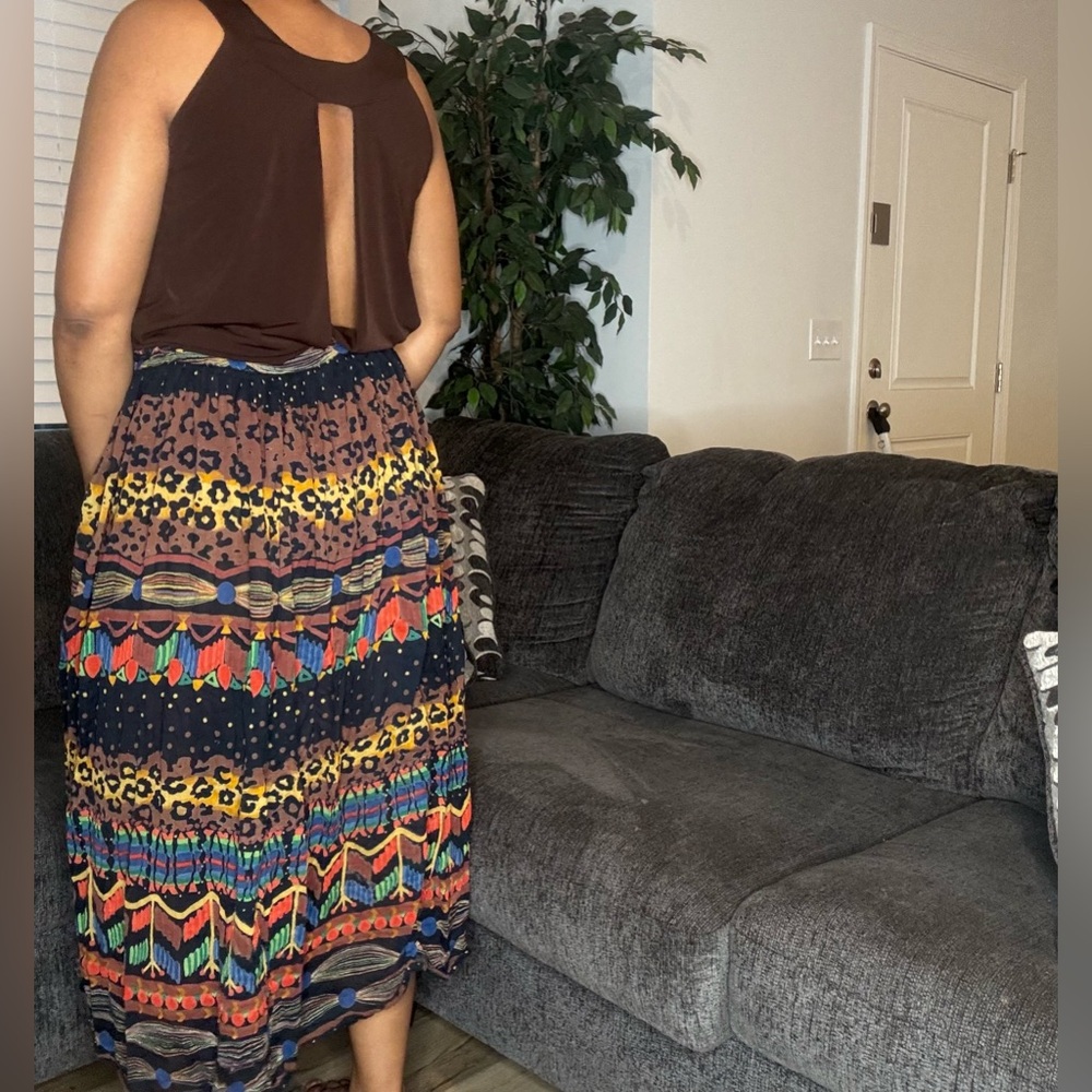 Printed sheer skirt